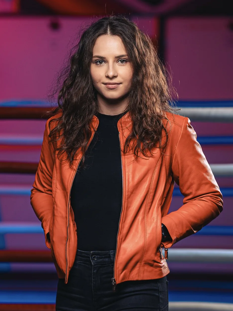 Becca Short Orange – Women’s Leather Jacket