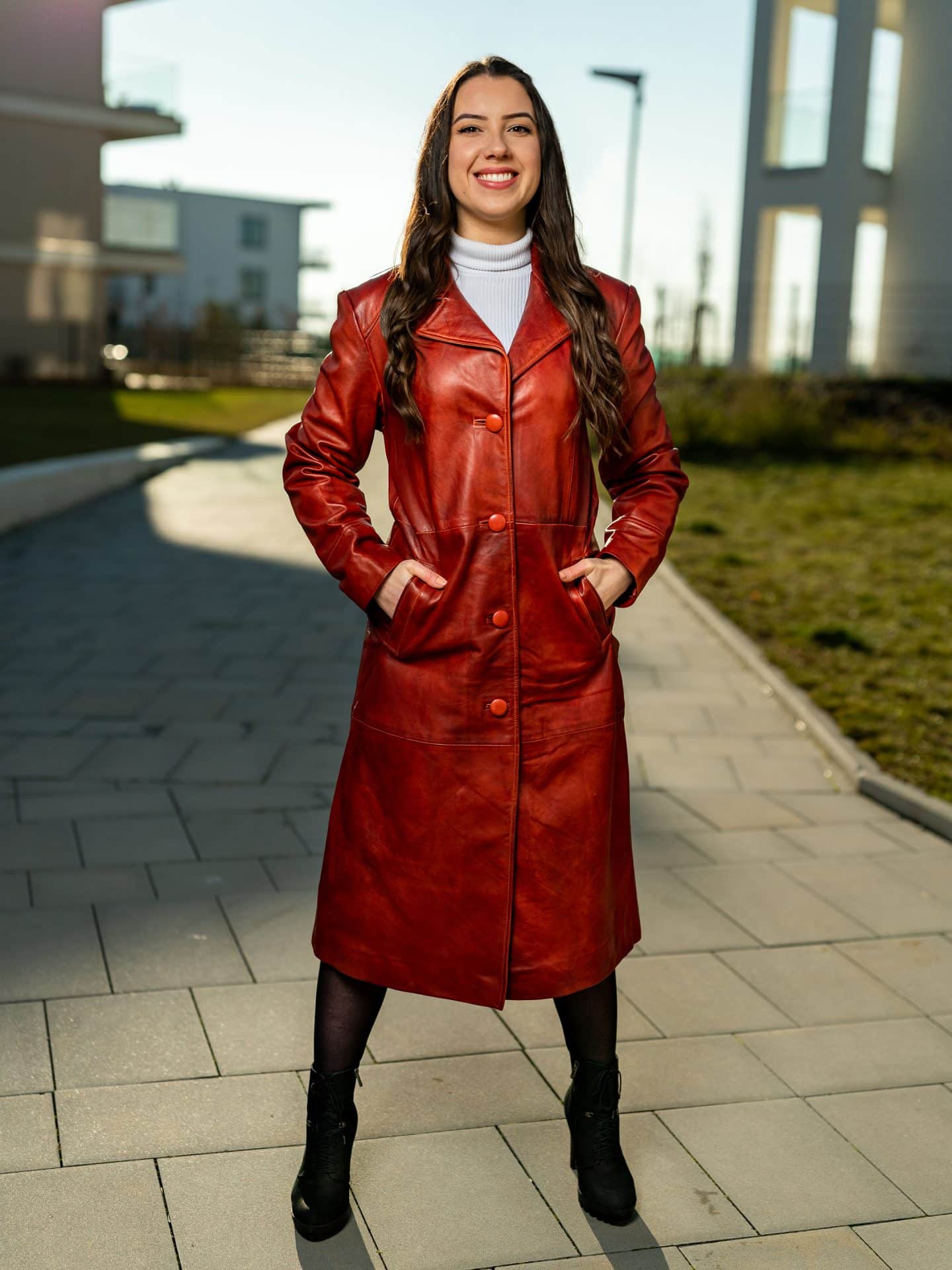 Bohemica Bordeaux – Leather Button Coat