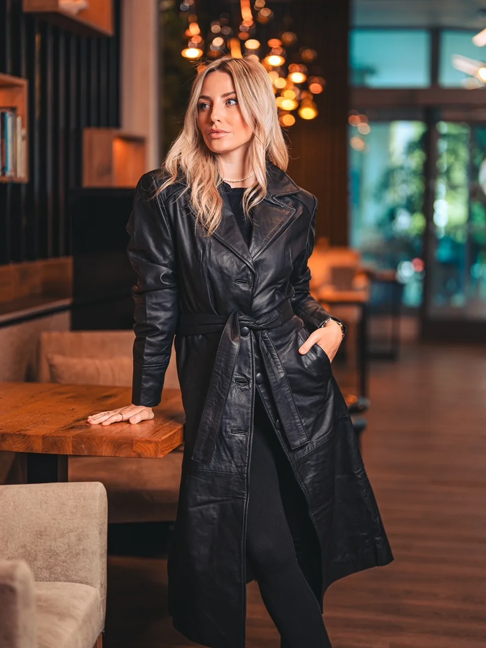 Bohemica Black – Leather Button Coat