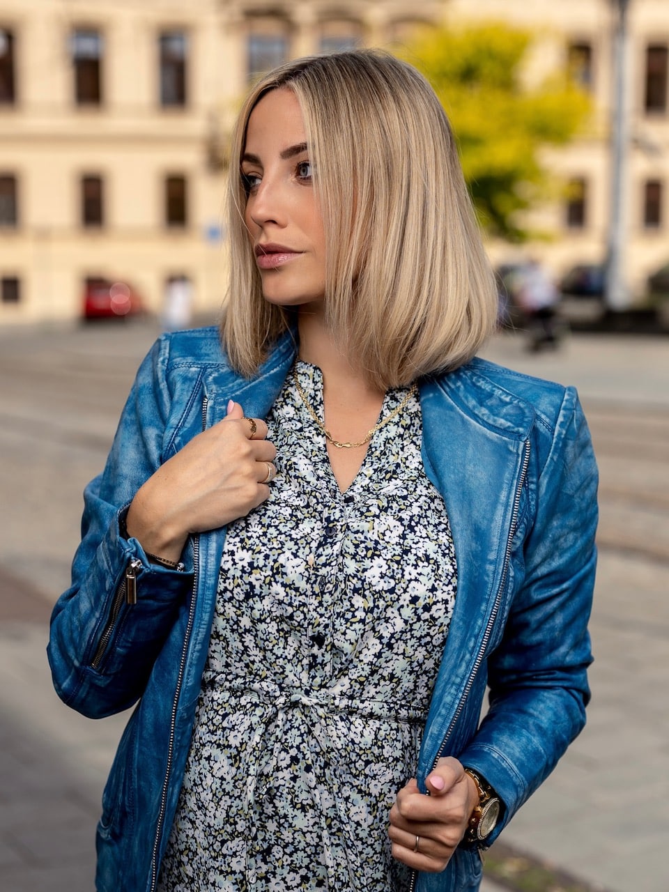 Becca Blue Denim – Women’s Leather Jacket