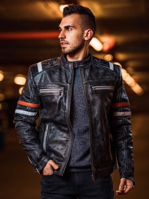 Men's sport leather jacket