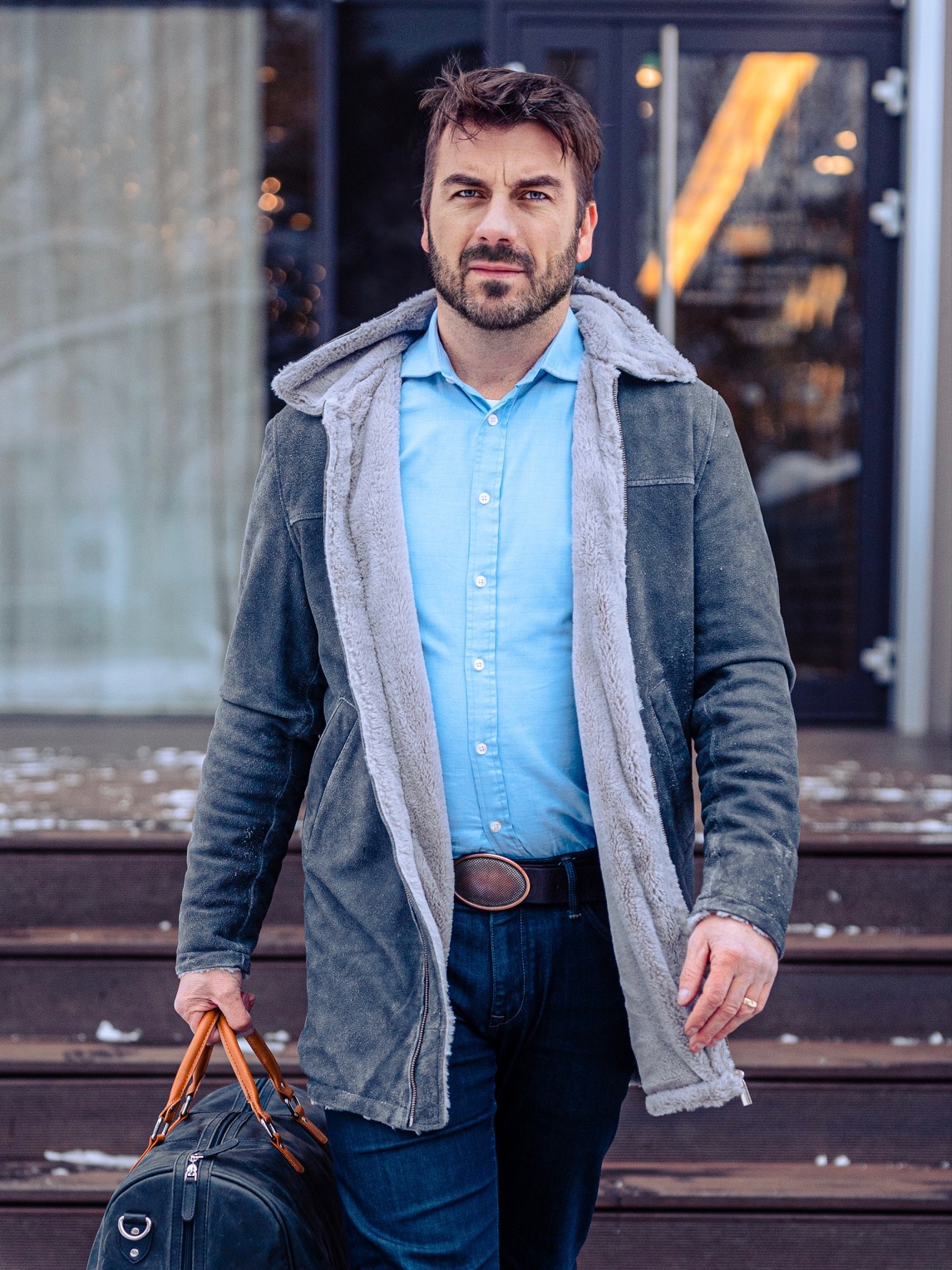 Helsinky Grey – Leather Suede Jacket