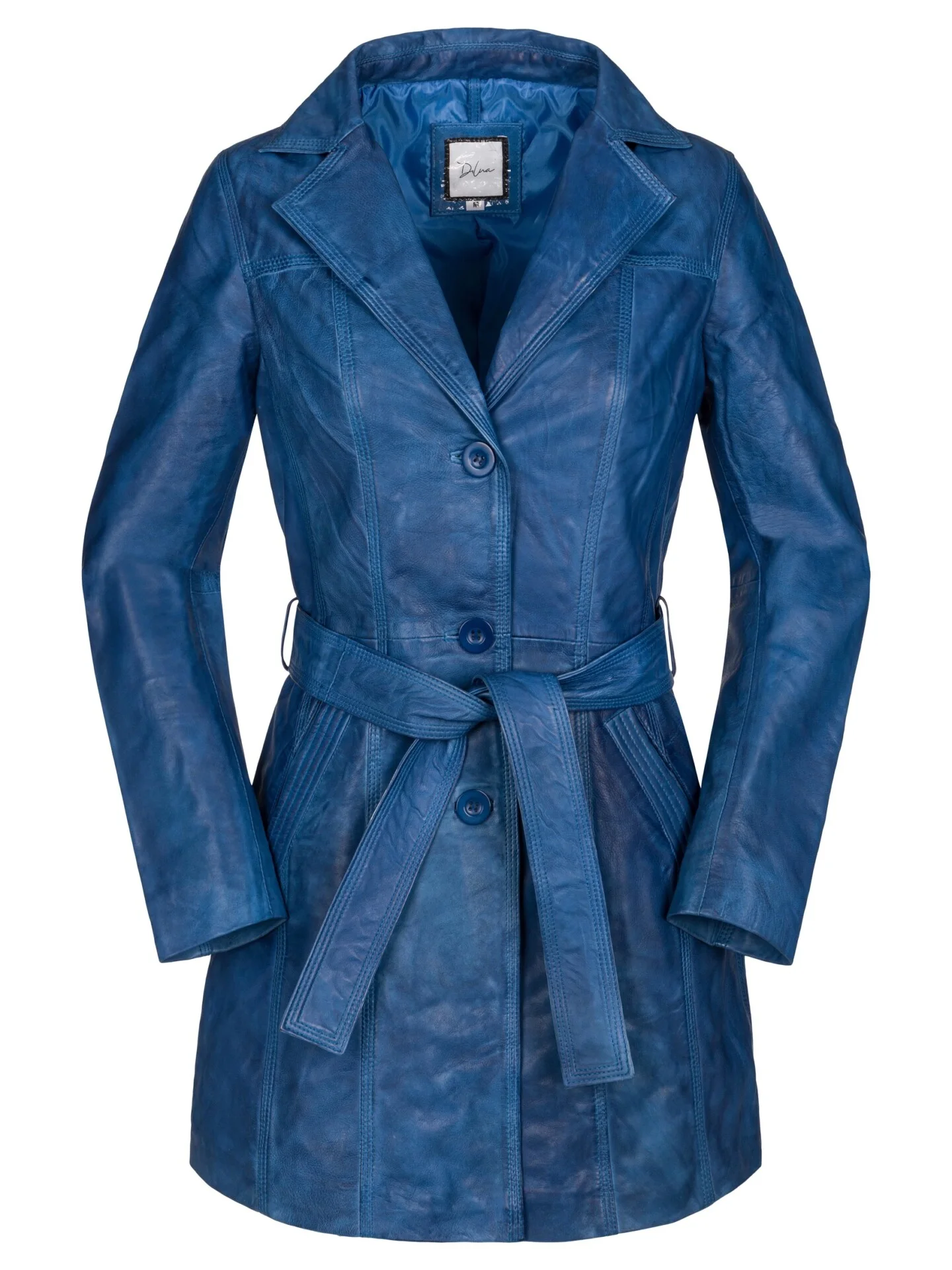 Sabine Blue Antique – Leather Coat