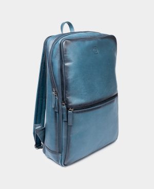 Wallstreet Jacob Blue - Leather backpack