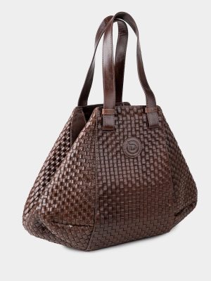 Leather Woven Handbag