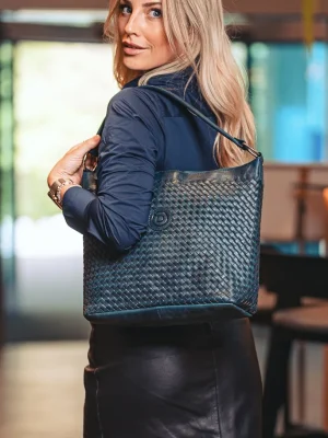 Leather Woven Handbag