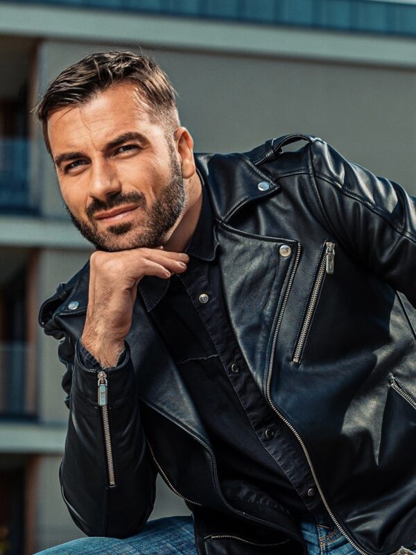 Rock 77 Black – Leather Biker