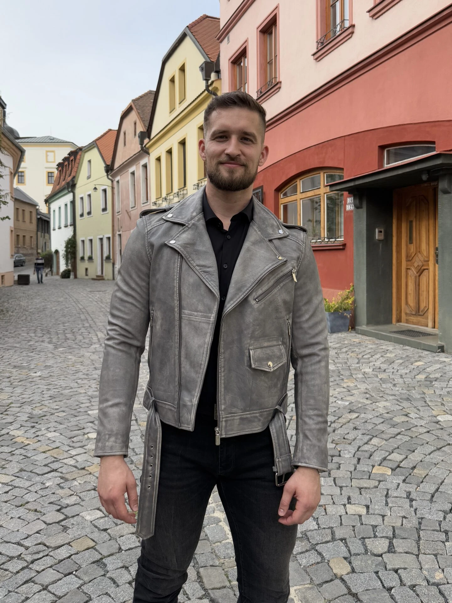 Karl Grey Rubber – Leather Biker