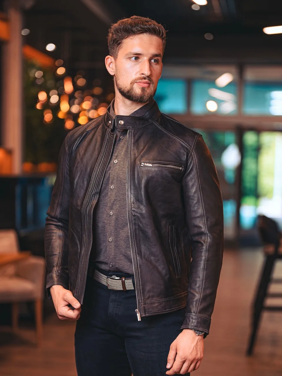 James 007 Dark Brown – Leather Jacket
